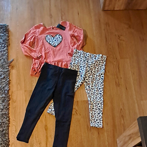 Mädchen set langarmshirt herz - set,